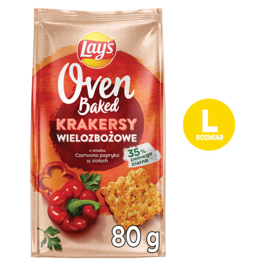 LAY'S Oven Baked Krakersy wielozbożowe o smaku czerwonej papryki w ziołach