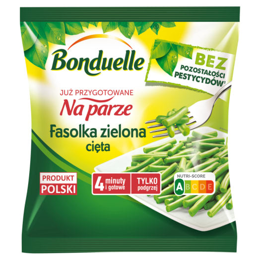 BONDUELLE Przygotowane na parze Fasolka szparagowa zielona cięta mrożona