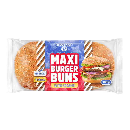 DAN CAKE Bułki do burgerów z sezamem MAXI 4 szt